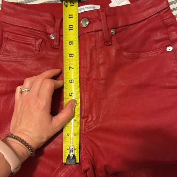 Good American Good Waist Cropped Red Ankle Cropped Jeans 6/28 - Picture 9 of 9